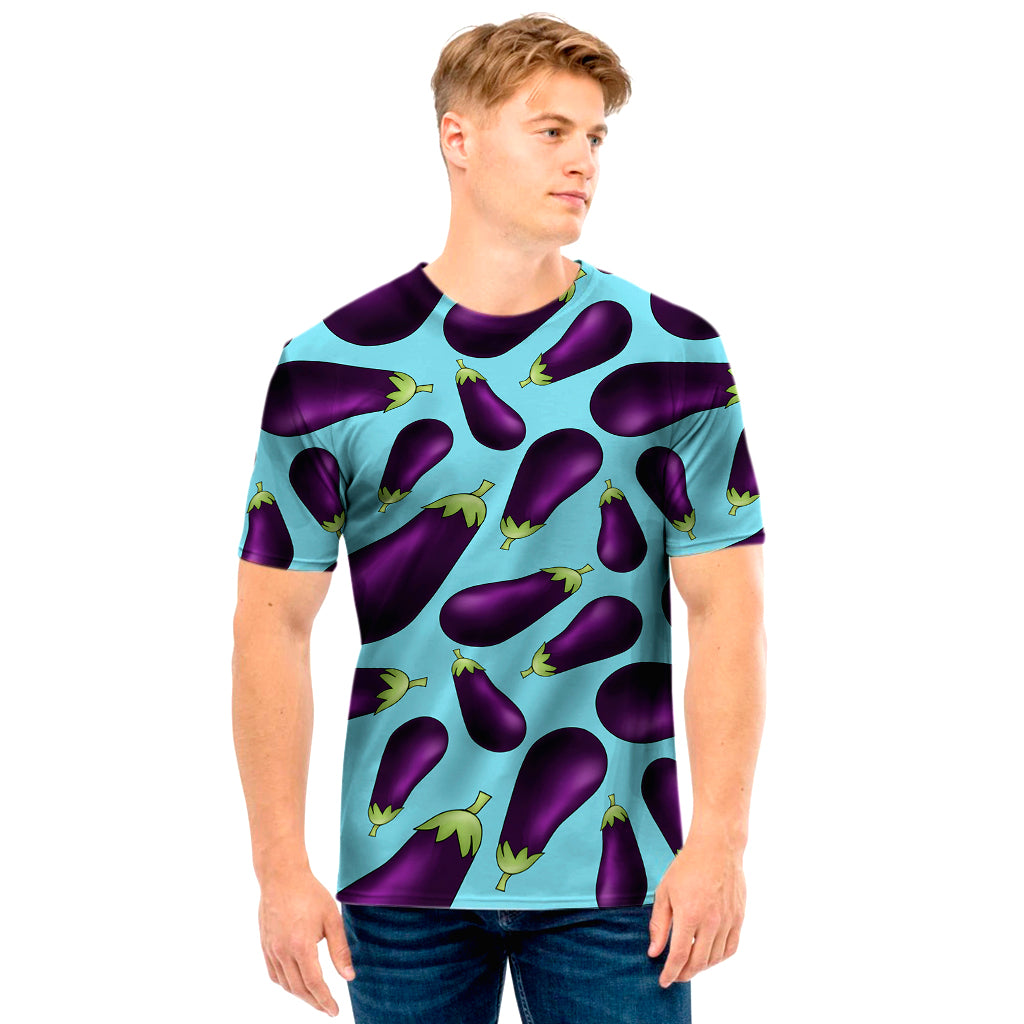 Purple Eggplant Pattern Print Men's T-Shirt