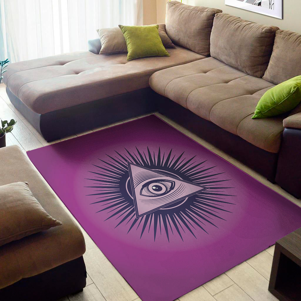 Purple Eye of Providence Print Area Rug