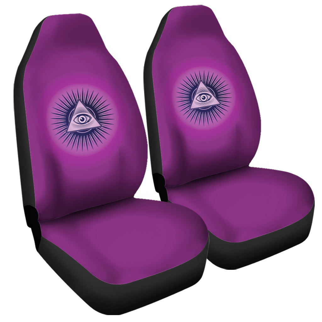 Purple Eye of Providence Print Universal Fit Car Seat Covers