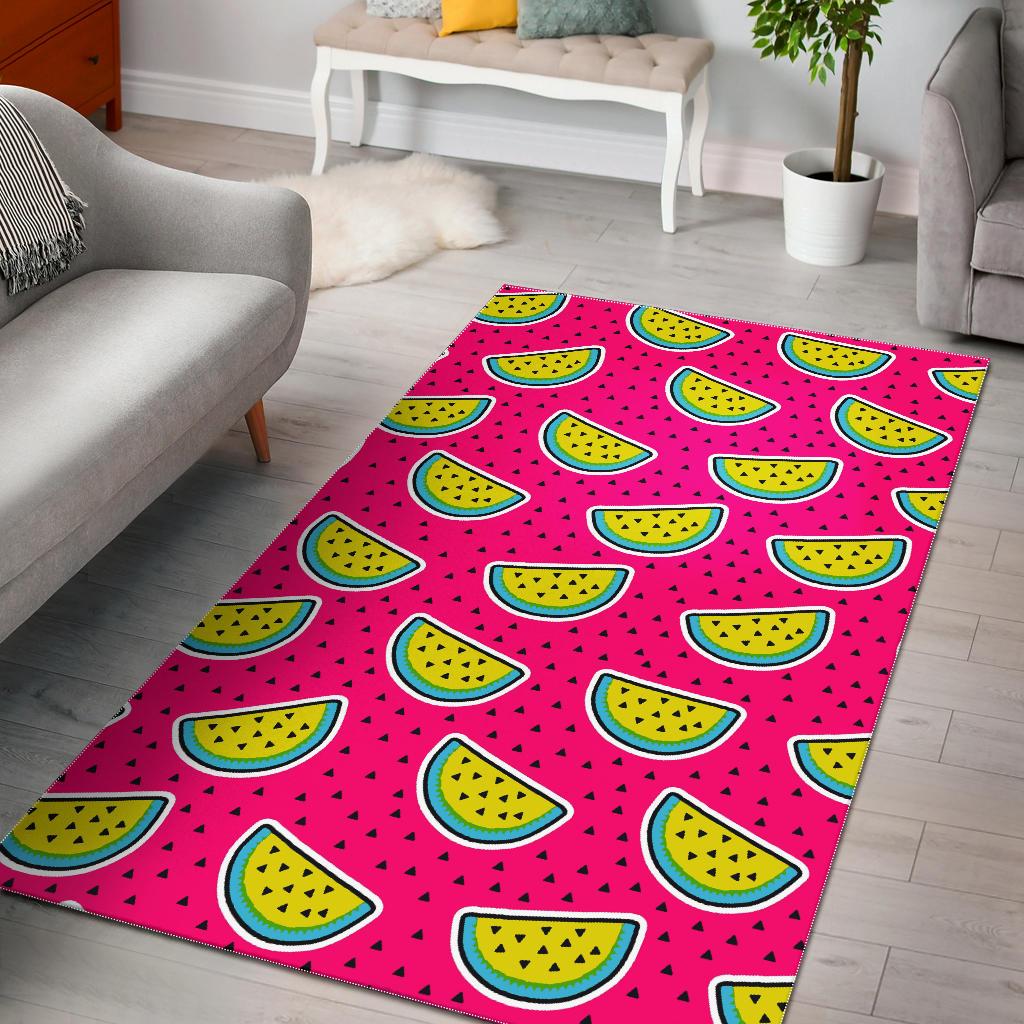 Purple Fancy Watermelon Pattern Print Area Rug