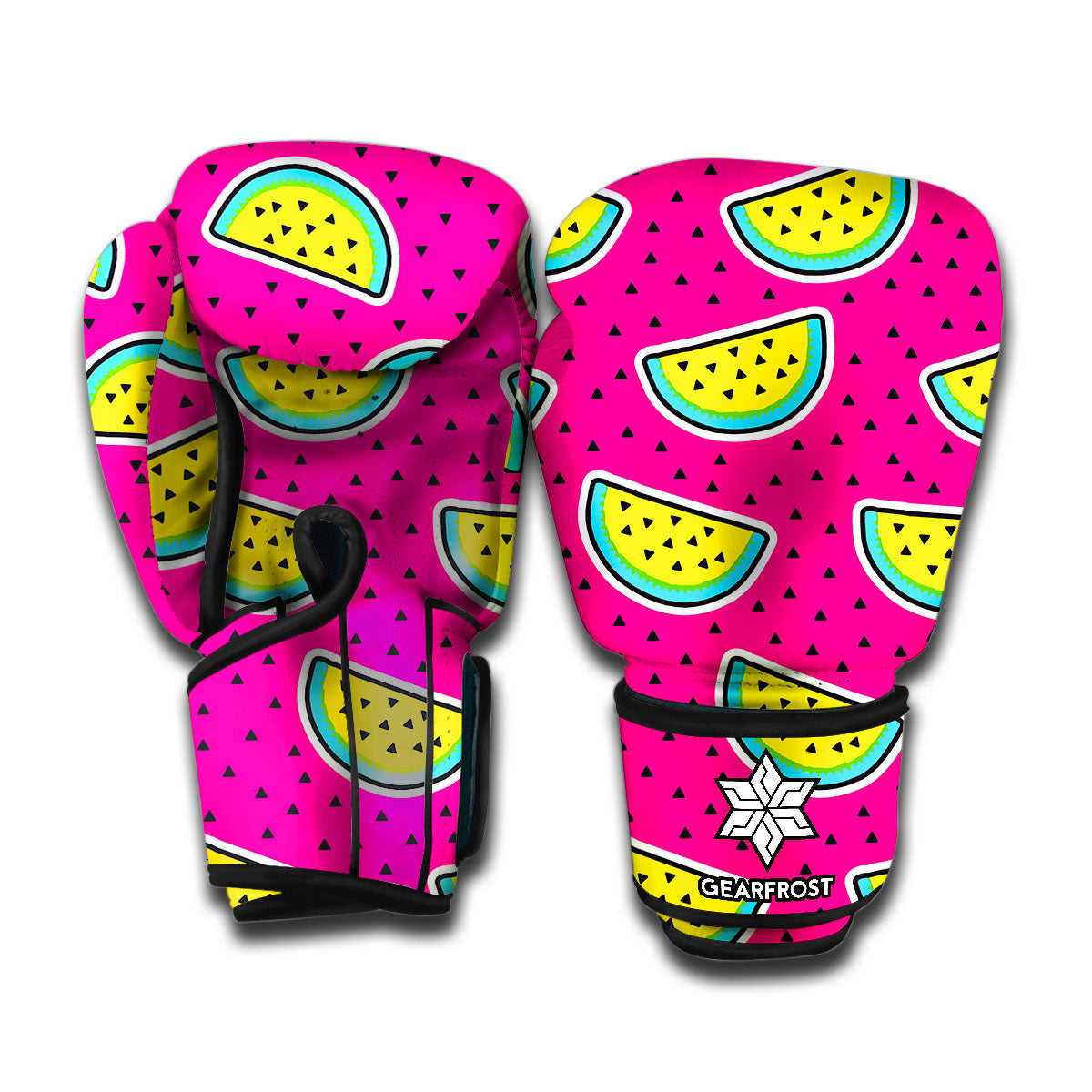 Purple Fancy Watermelon Pattern Print Boxing Gloves