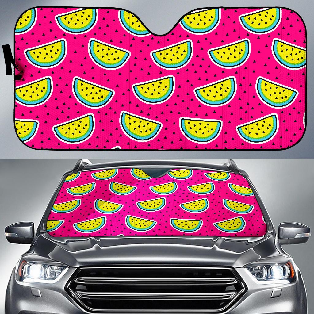 Purple Fancy Watermelon Pattern Print Car Sun Shade