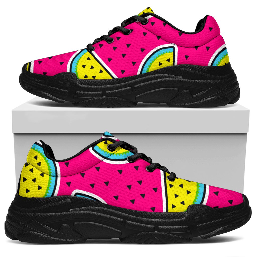 Purple Fancy Watermelon Pattern Print Chunky Sneakers