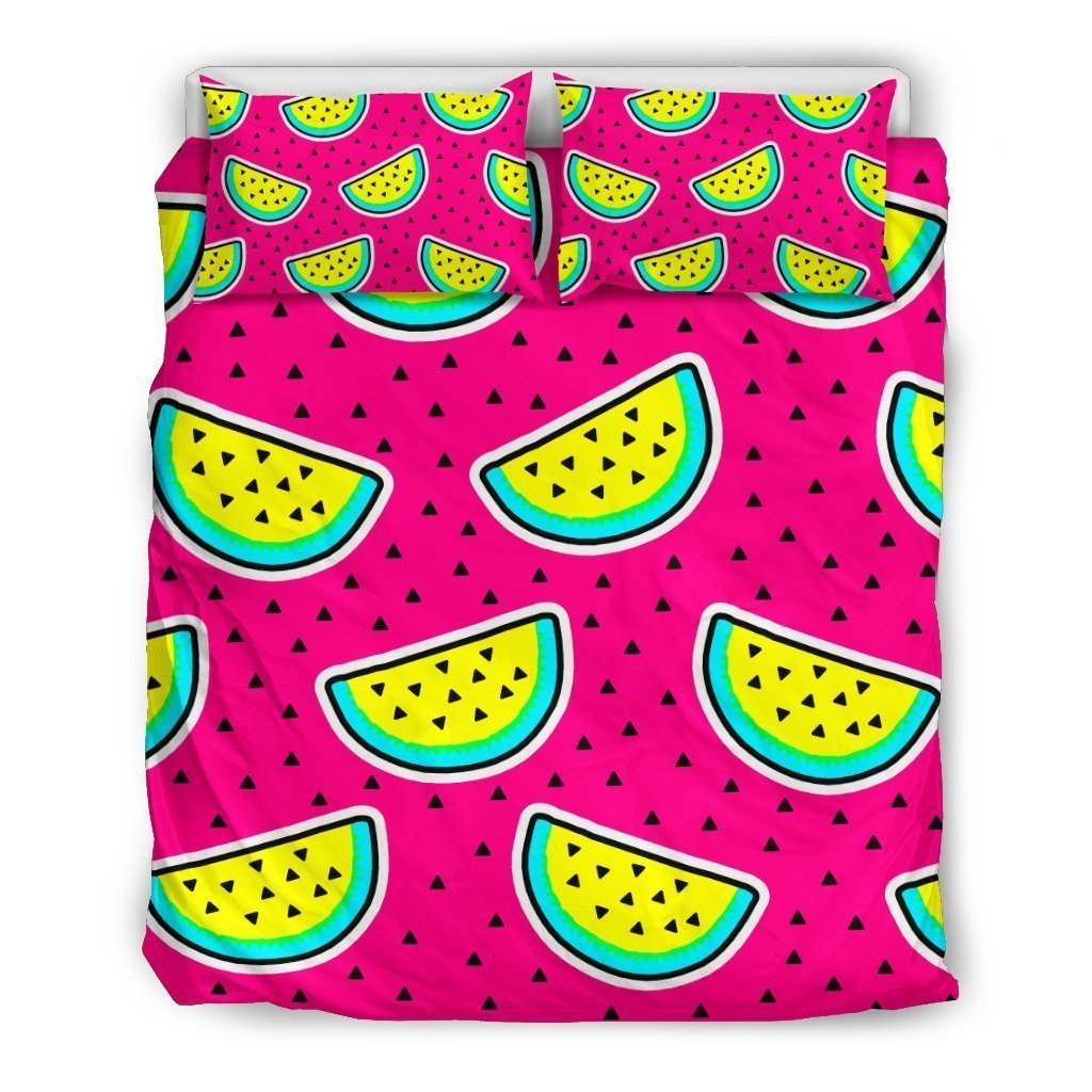 Purple Fancy Watermelon Pattern Print Duvet Cover Bedding Set