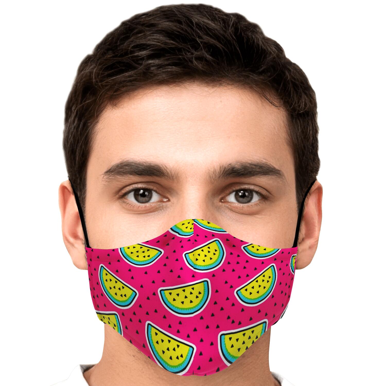 Purple Fancy Watermelon Pattern Print Face Mask