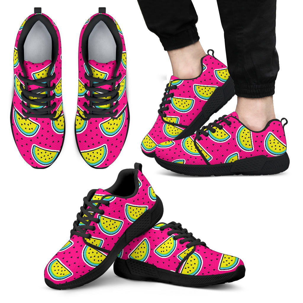 Purple Fancy Watermelon Pattern Print Men's Athletic Shoes