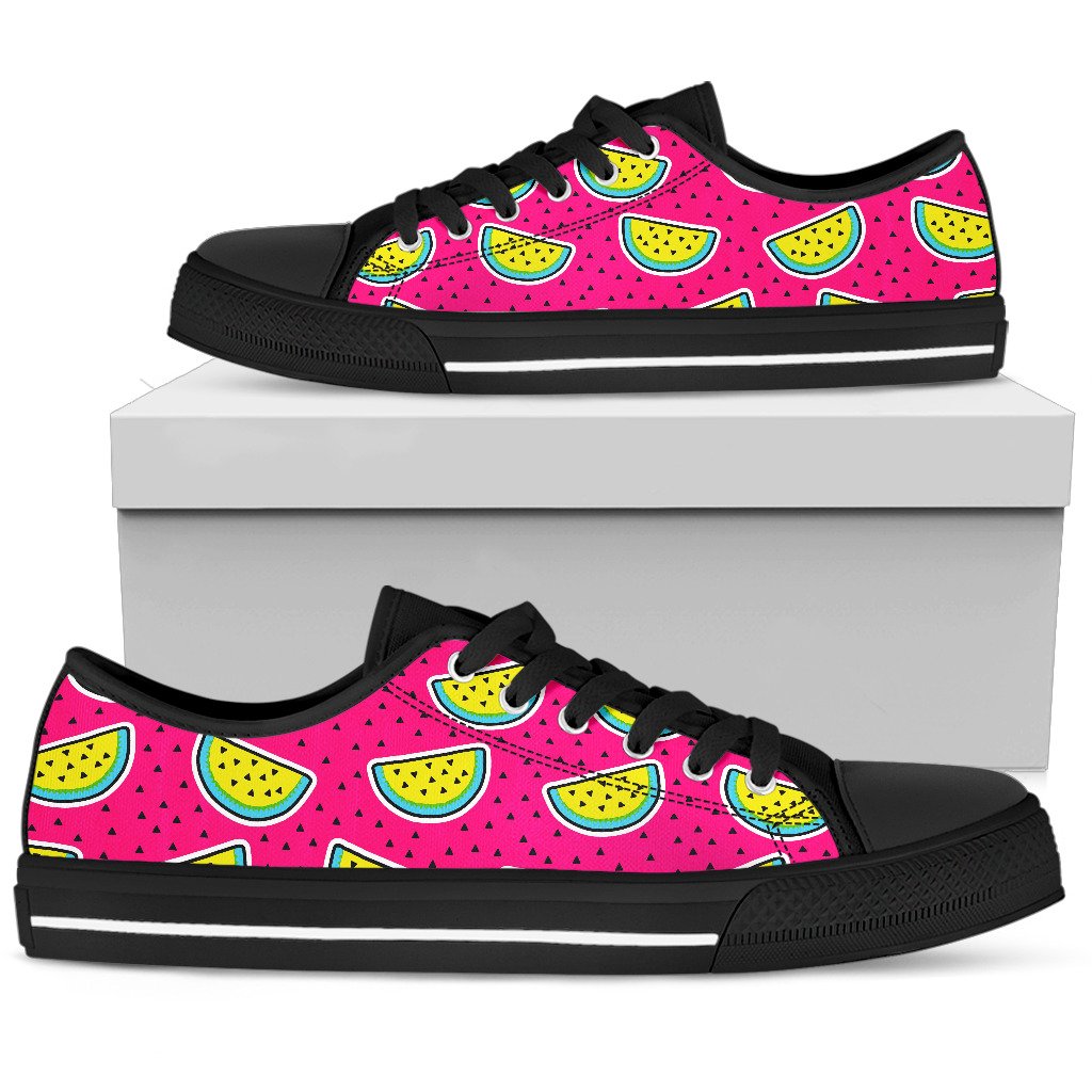 Purple Fancy Watermelon Pattern Print Men's Low Top Shoes