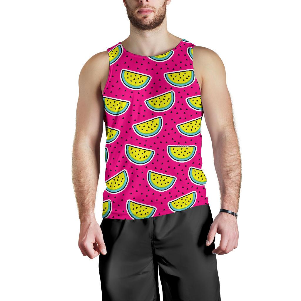 Purple Fancy Watermelon Pattern Print Men's Tank Top