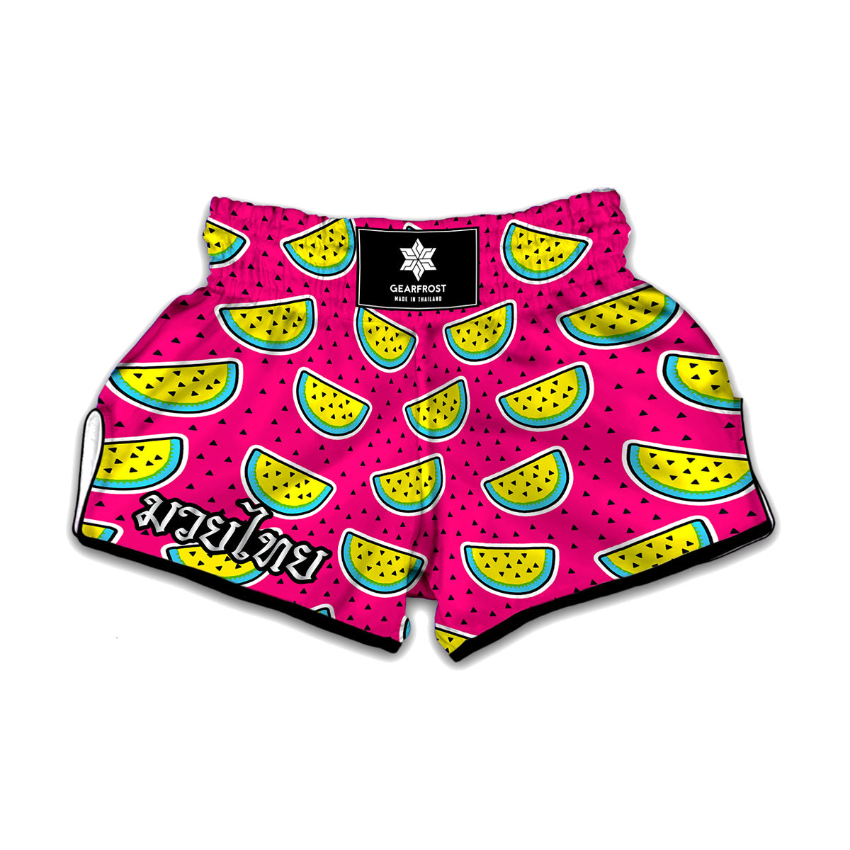 Purple Fancy Watermelon Pattern Print Muay Thai Boxing Shorts