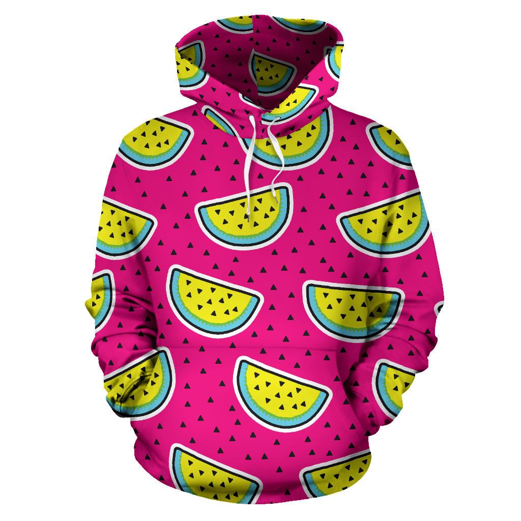 Purple Fancy Watermelon Pattern Print Pullover Hoodie