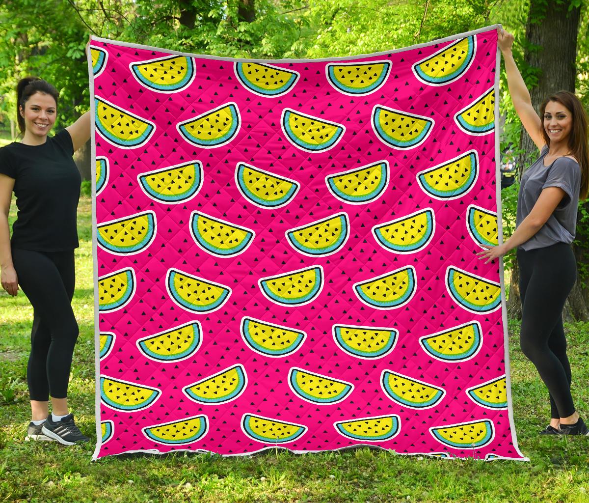 Purple Fancy Watermelon Pattern Print Quilt