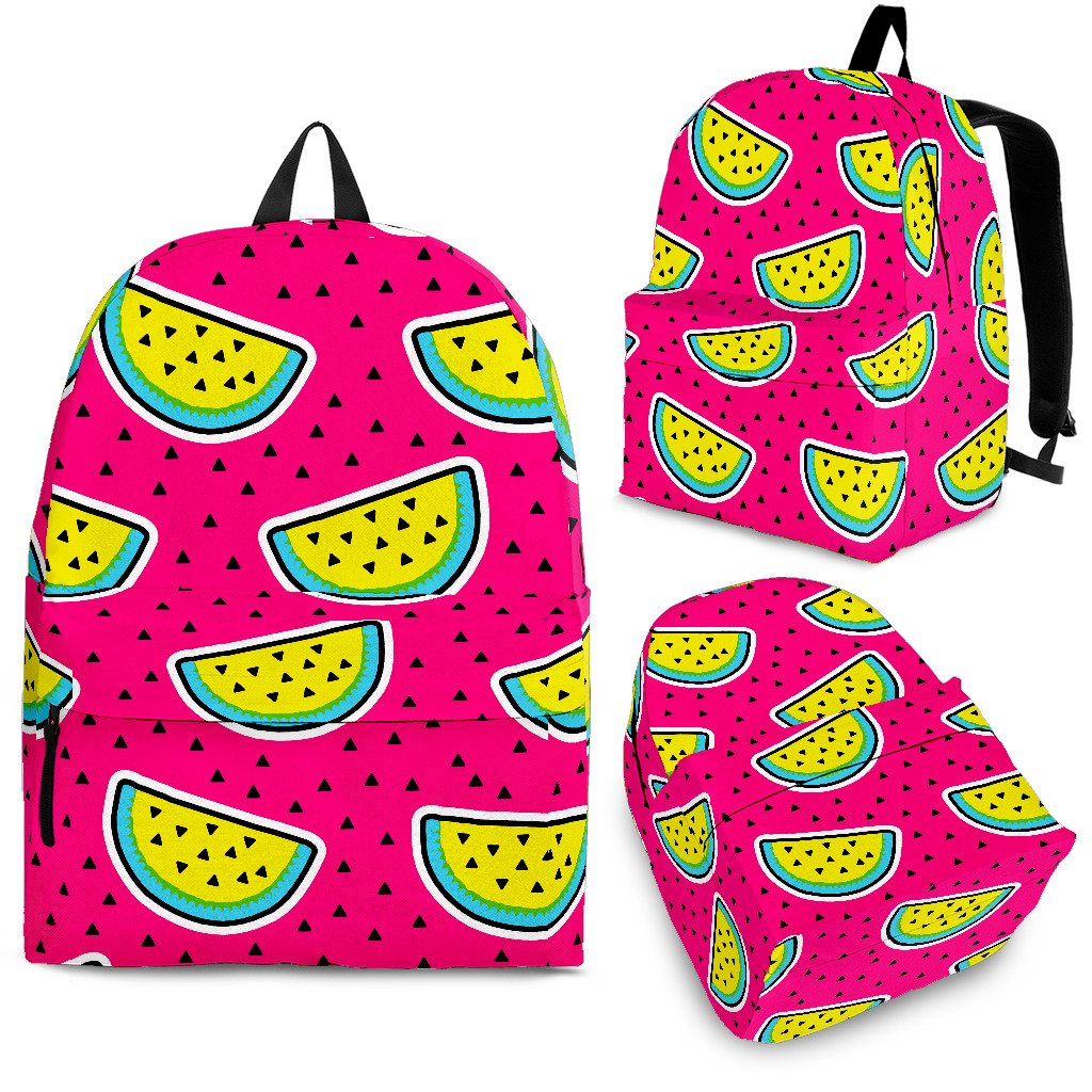 Purple Fancy Watermelon Pattern Print School Backpack