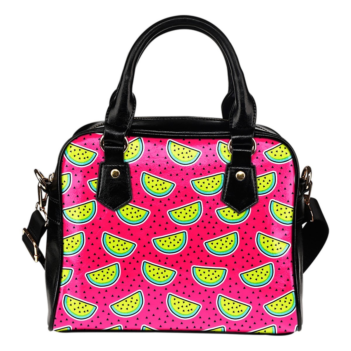 Purple Fancy Watermelon Pattern Print Shoulder Handbag