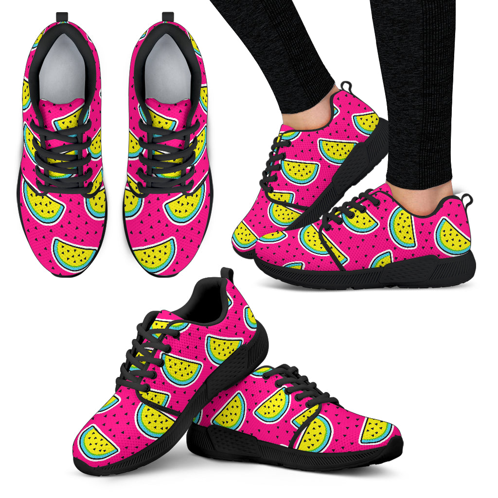 Purple Fancy Watermelon Pattern Print Women's Athletic Shoes