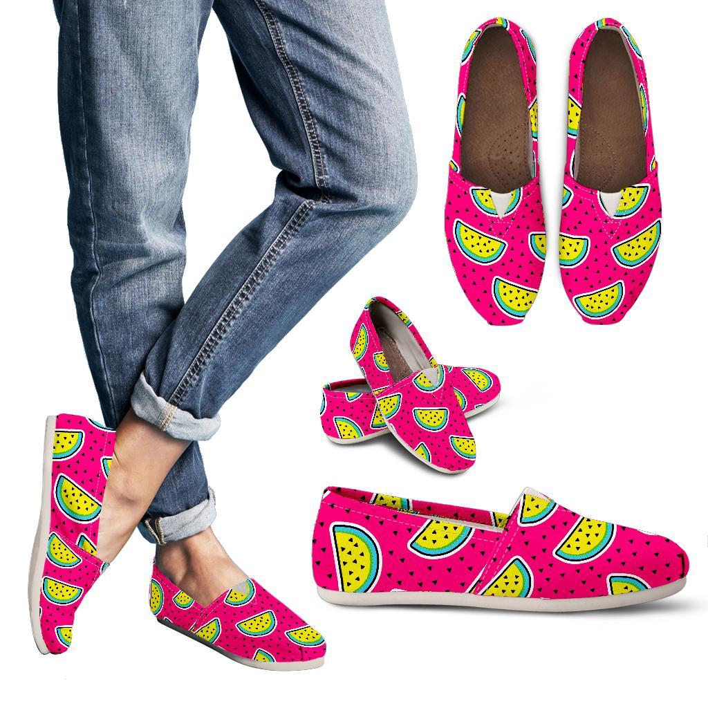 Purple Fancy Watermelon Pattern Print Women's Casual Canvas Shoes