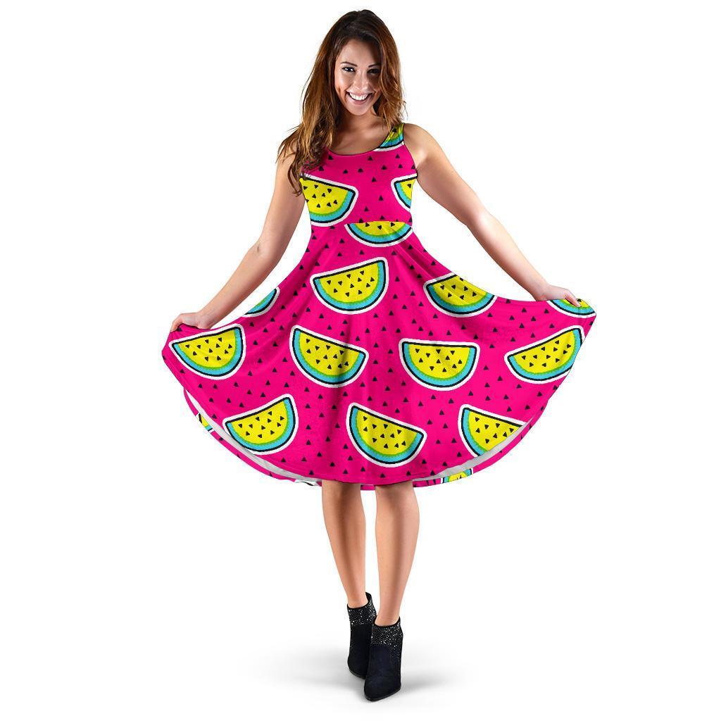 Purple Fancy Watermelon Pattern Print Women's Dress