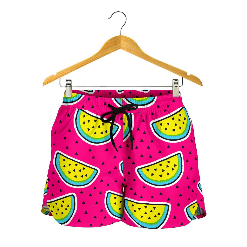 Purple Fancy Watermelon Pattern Print Women's Shorts