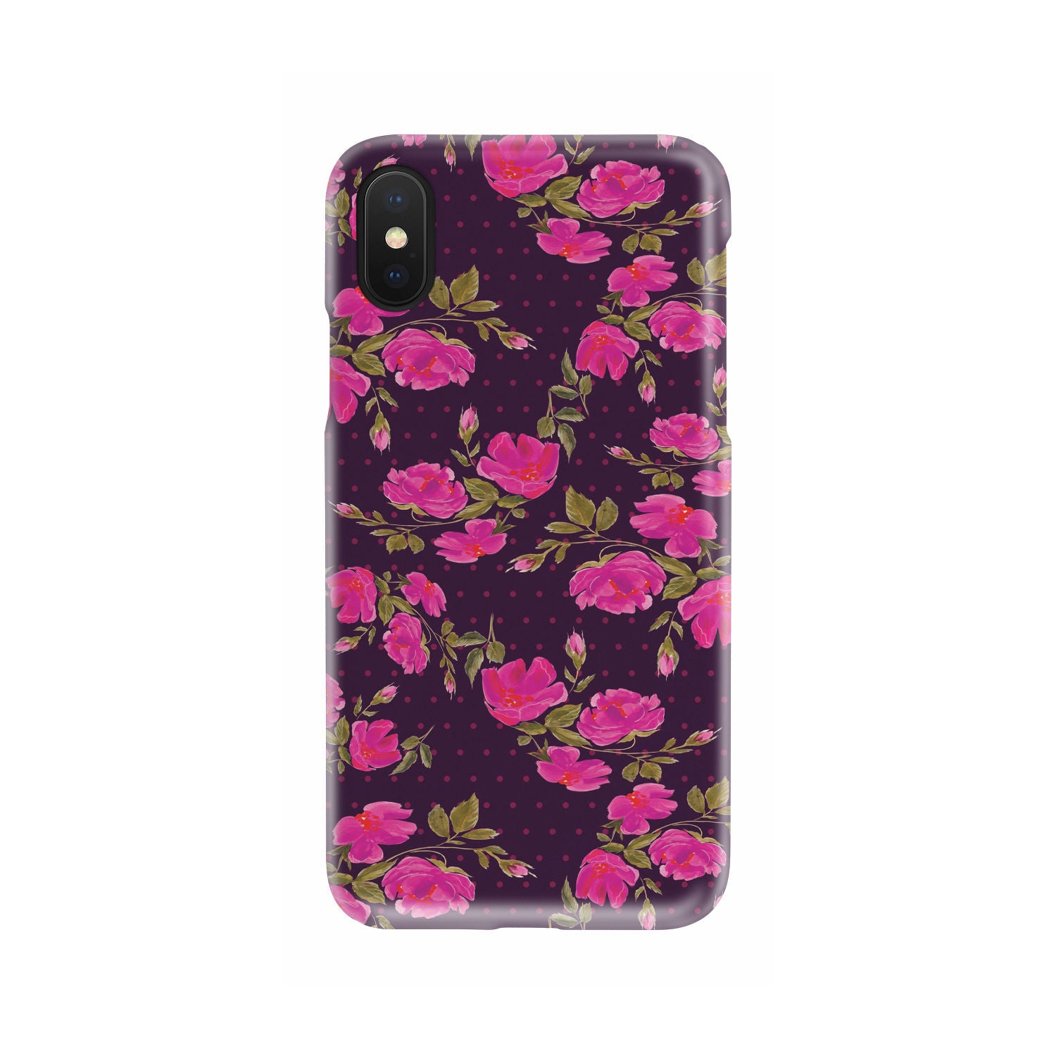 Purple Floral Flower Pattern Print Phone Case