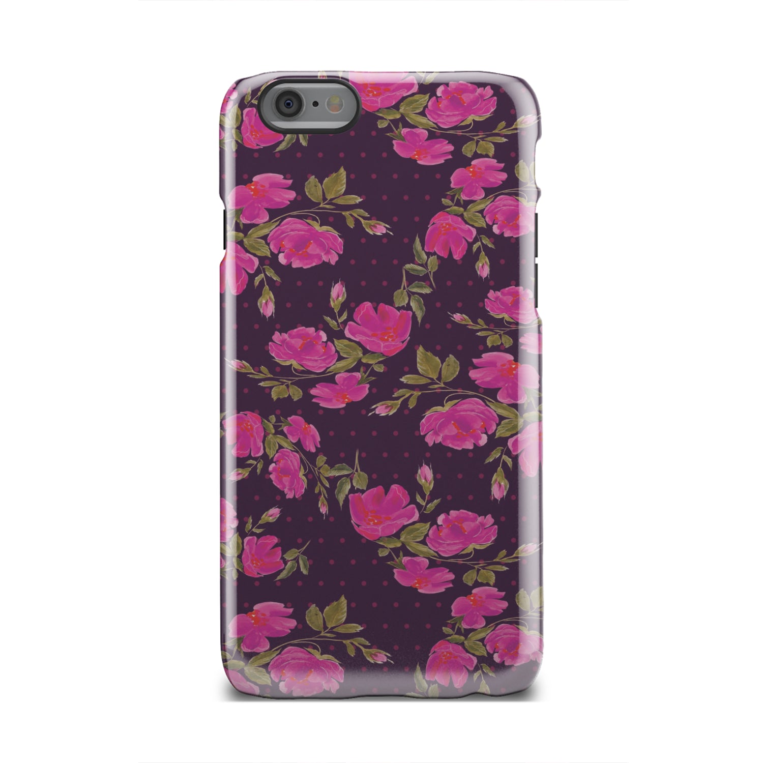 Purple Floral Flower Pattern Print Tough Phone Case