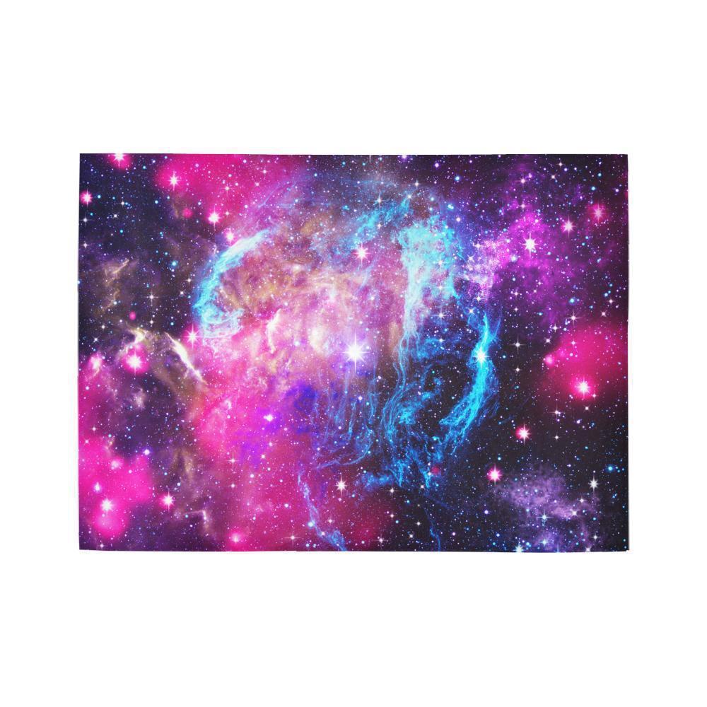 Purple Galaxy Space Blue Stardust Print 5 x 7 Indoor Area Rug