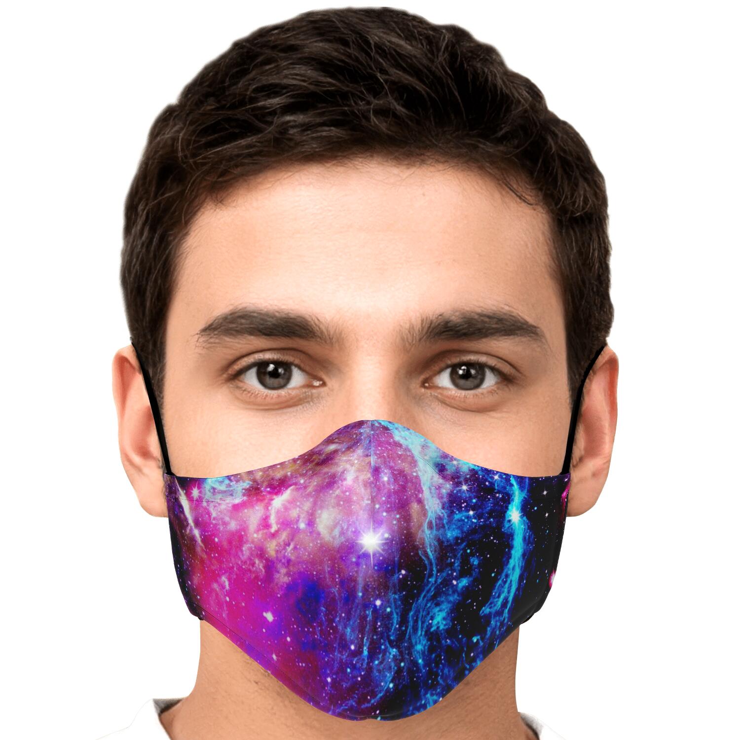 Purple Galaxy Space Blue Stardust Print Face Mask