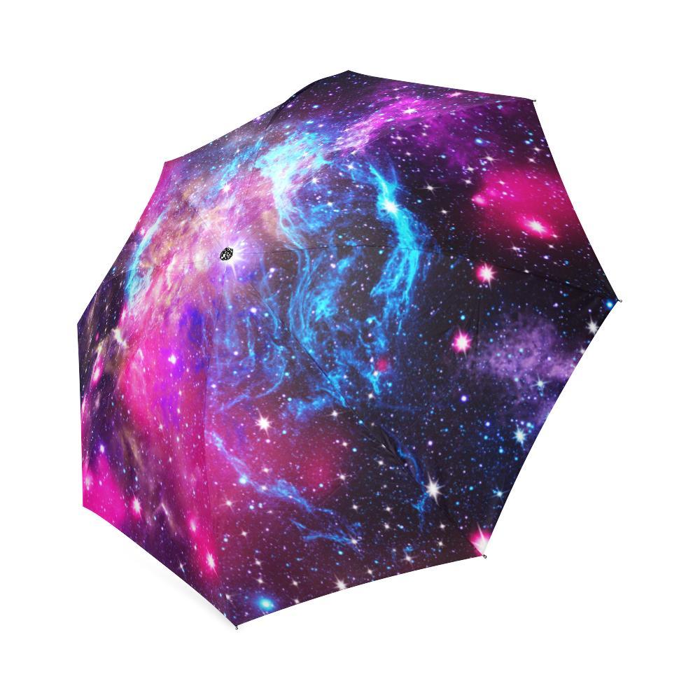 Purple Galaxy Space Blue Stardust Print Foldable Umbrella