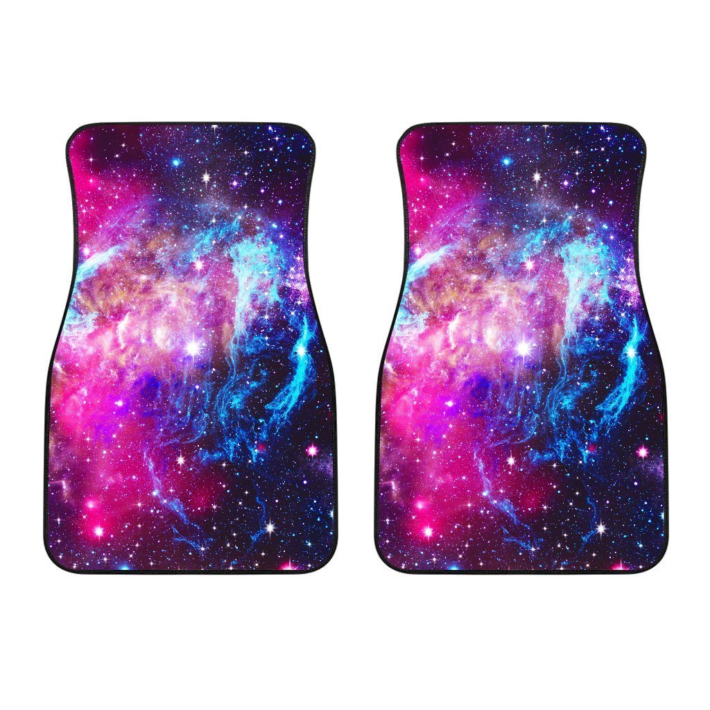 Purple Galaxy Space Blue Stardust Print Front Car Floor Mats