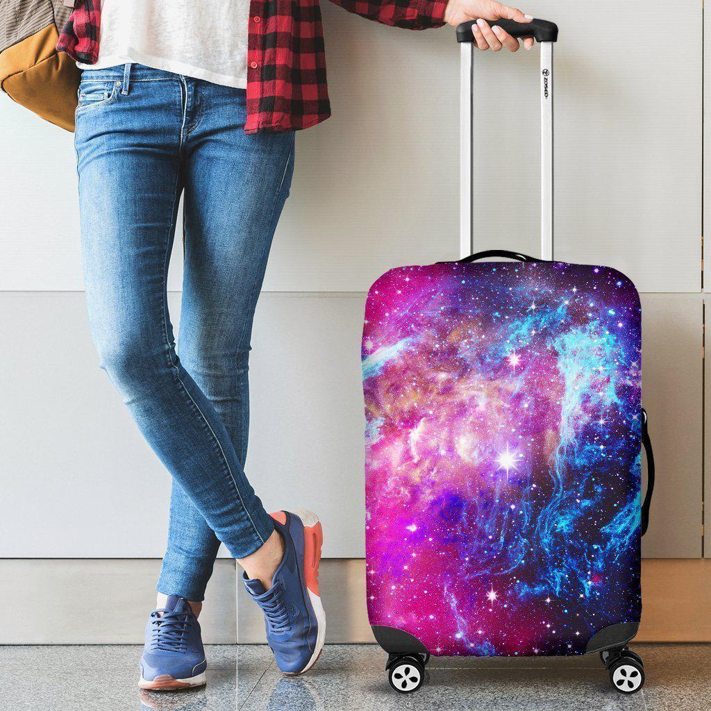 Purple Galaxy Space Blue Stardust Print Luggage Cover