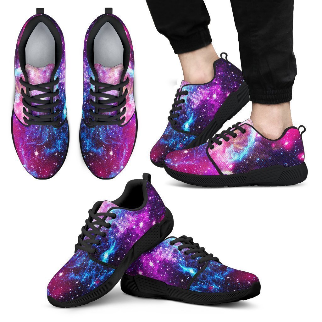 Purple Galaxy Space Blue Stardust Print Men's Athletic Shoes