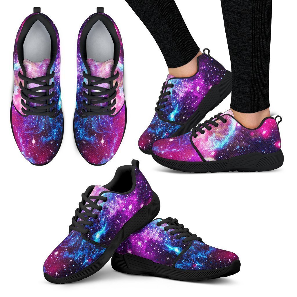 Purple Galaxy Space Blue Stardust Print Women's Athletic Shoes