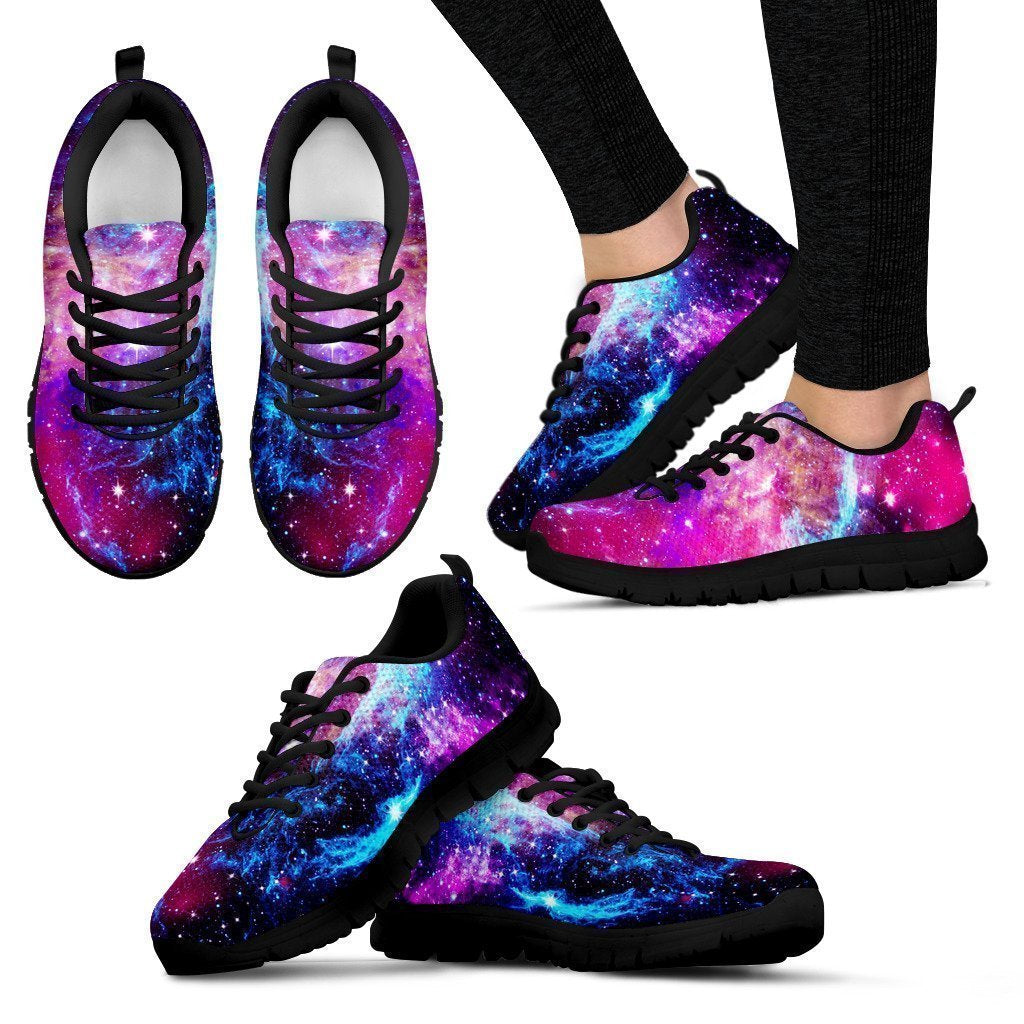 Purple Galaxy Space Blue Stardust Print Women's Sneakers