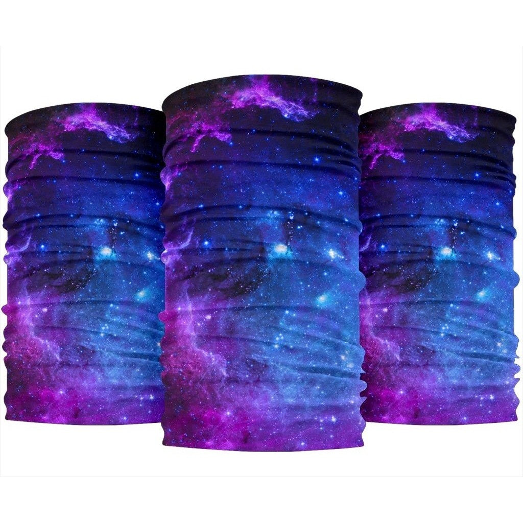 Purple Galaxy Space Blue Starfield Print 3-Pack Bandanas