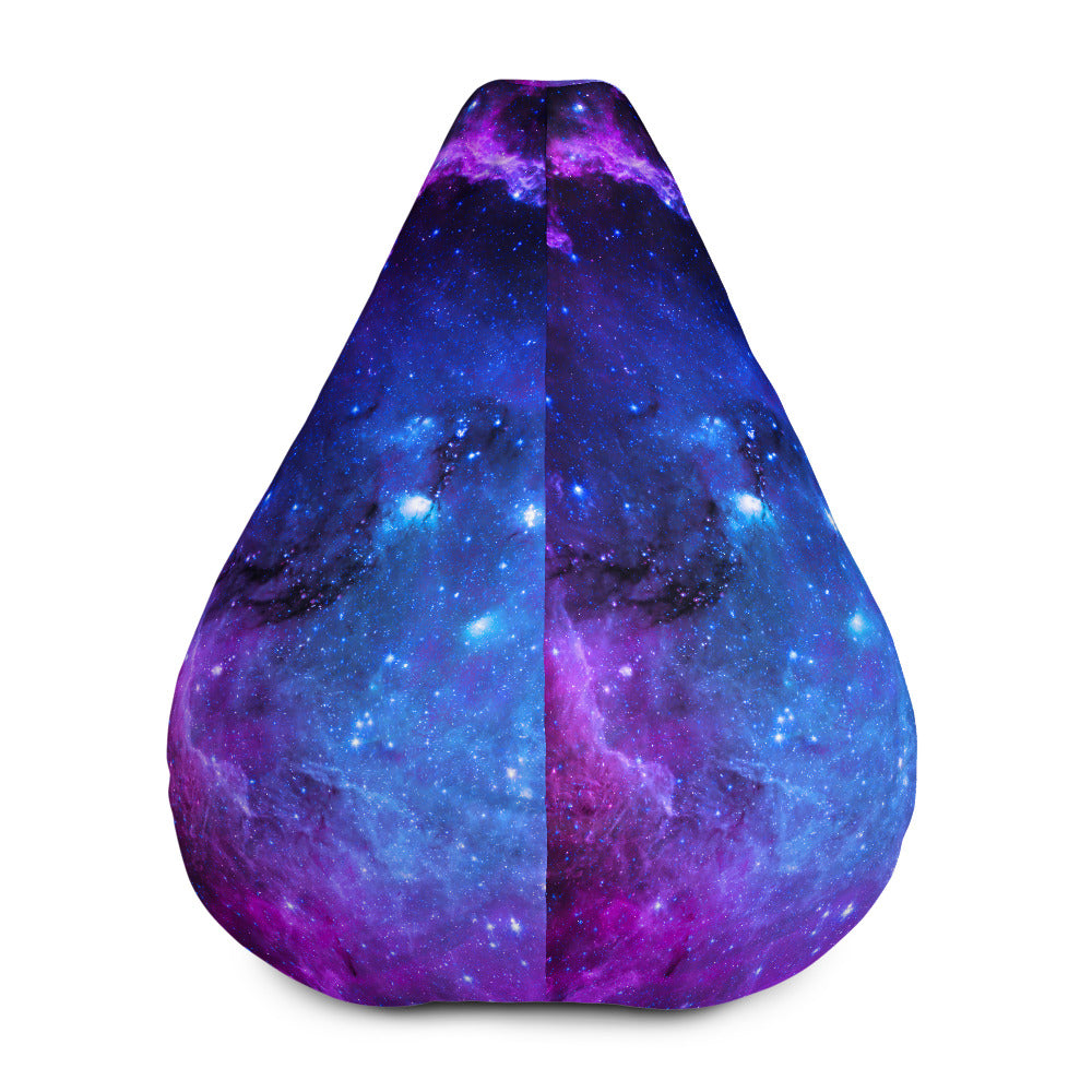 Purple Galaxy Space Blue Starfield Print Bean Bag Cover