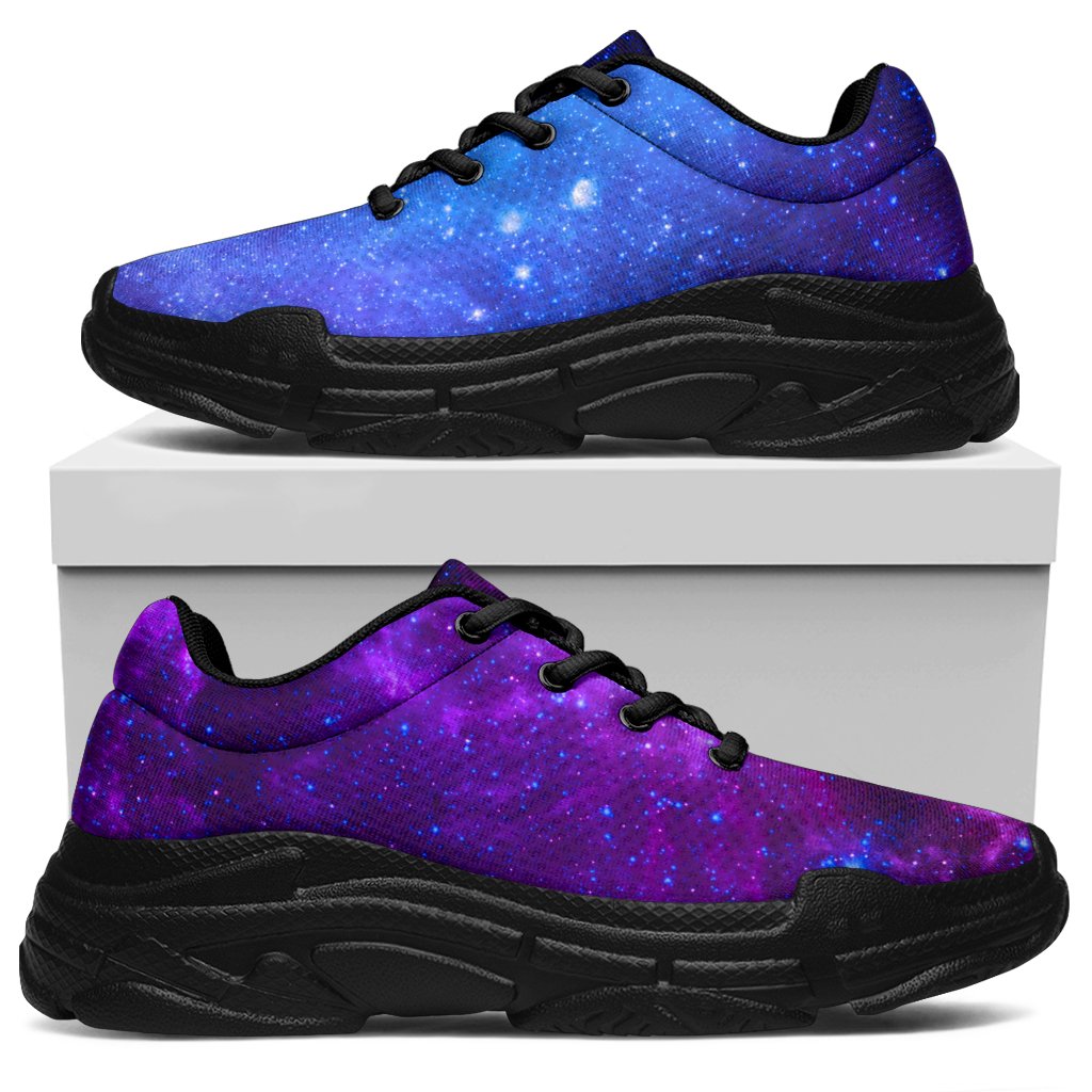 Purple Galaxy Space Blue Starfield Print Chunky Sneakers