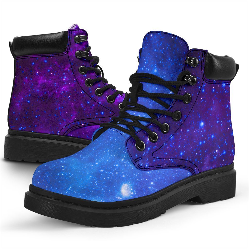 Purple Galaxy Space Blue Starfield Print Classic Boots