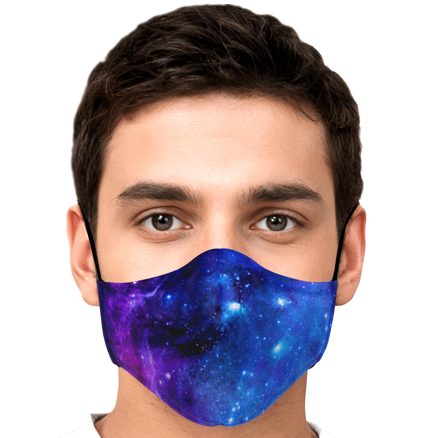 Purple Galaxy Space Blue Starfield Print Face Mask