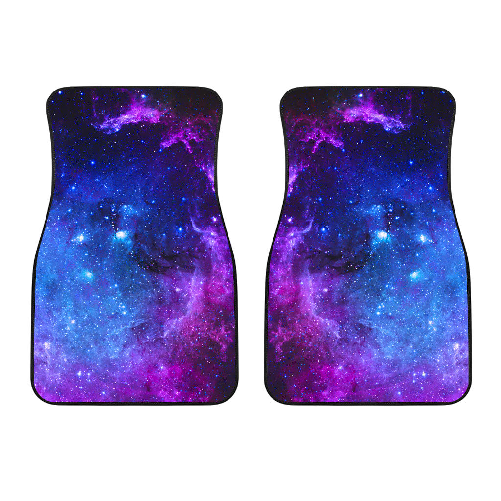 Purple Galaxy Space Blue Starfield Print Front Car Floor Mats