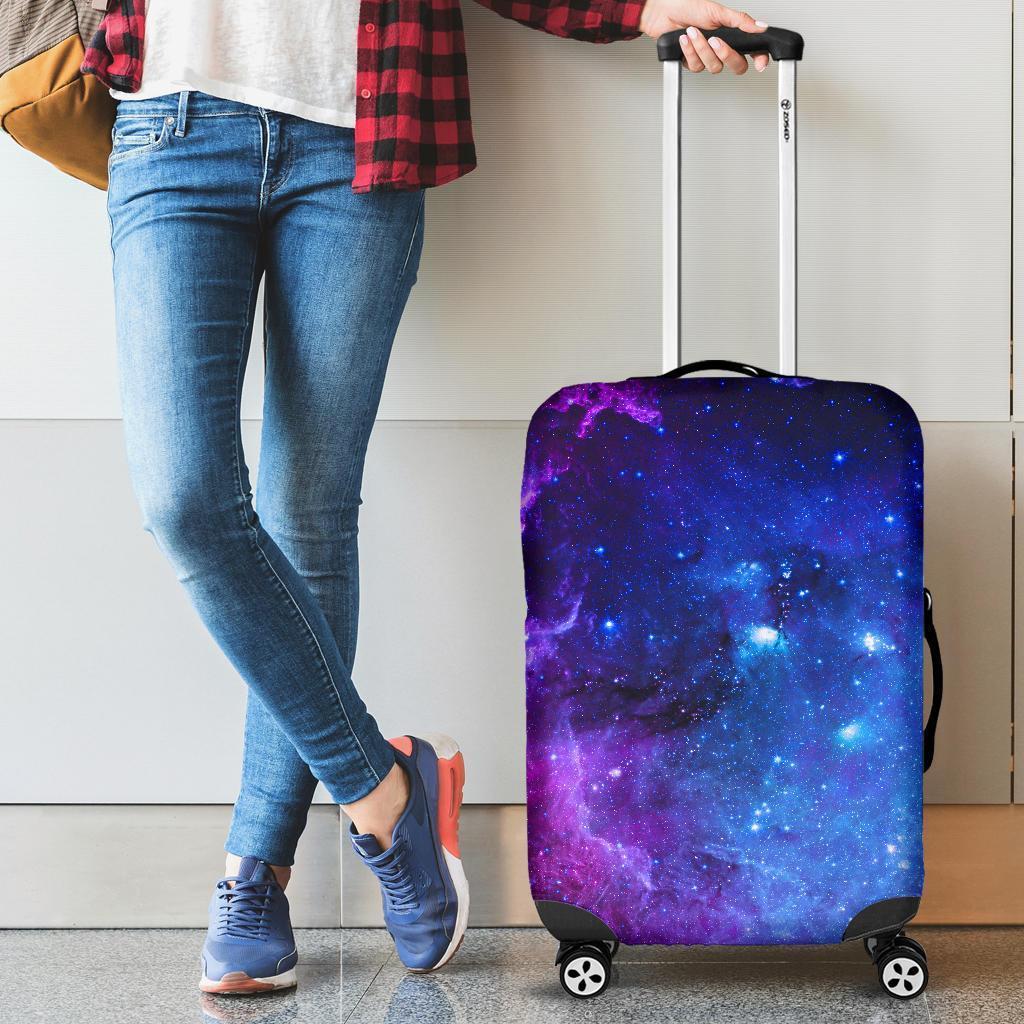 Purple Galaxy Space Blue Starfield Print Luggage Cover