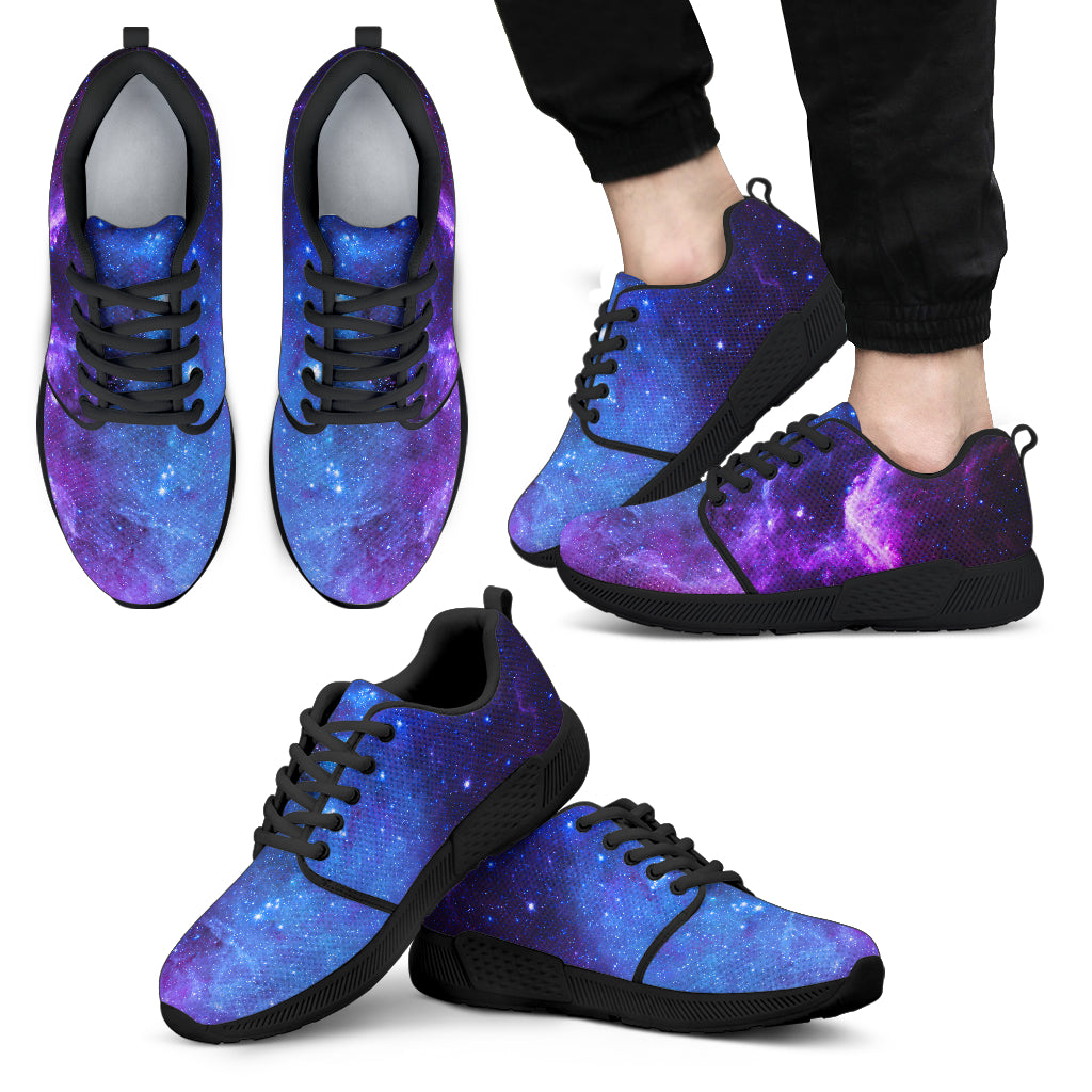 Purple Galaxy Space Blue Starfield Print Men's Athletic Shoes