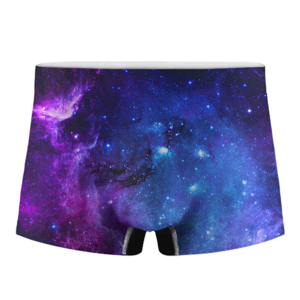 Purple Galaxy Space Blue Starfield Print Men's Boxer Briefs