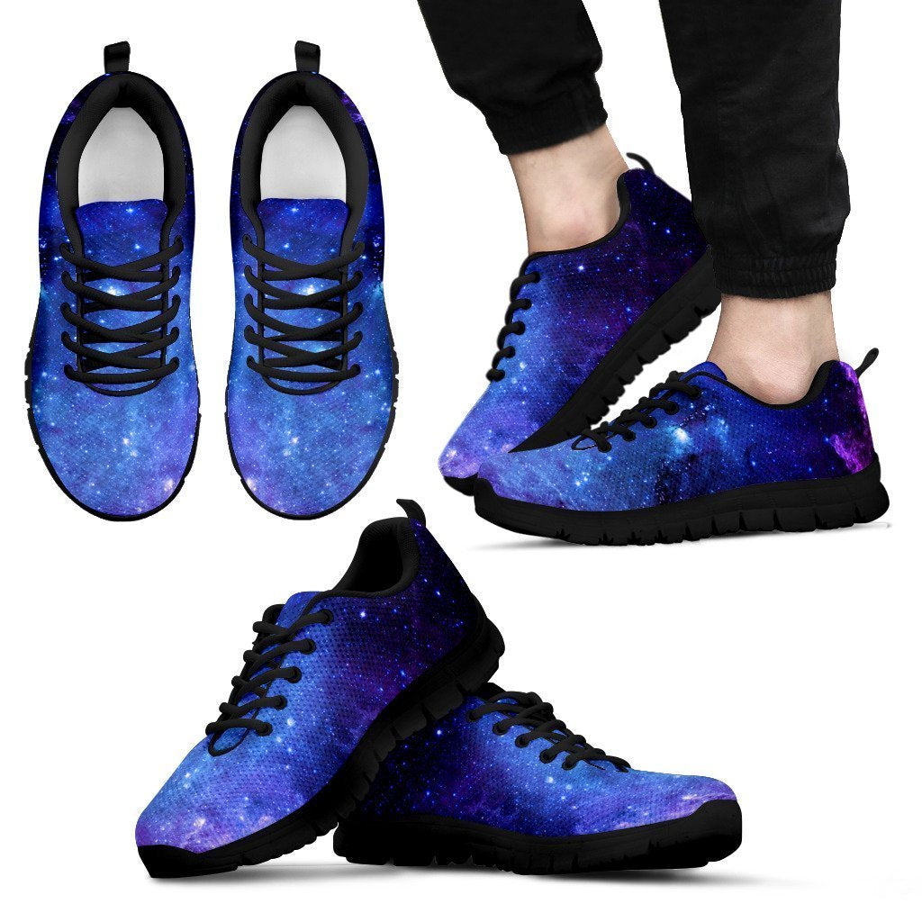 Purple Galaxy Space Blue Starfield Print Men's Sneakers