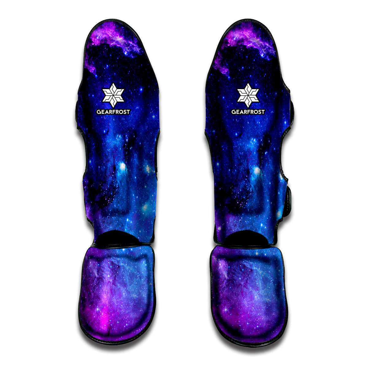 Purple Galaxy Space Blue Starfield Print Muay Thai Shin Guards