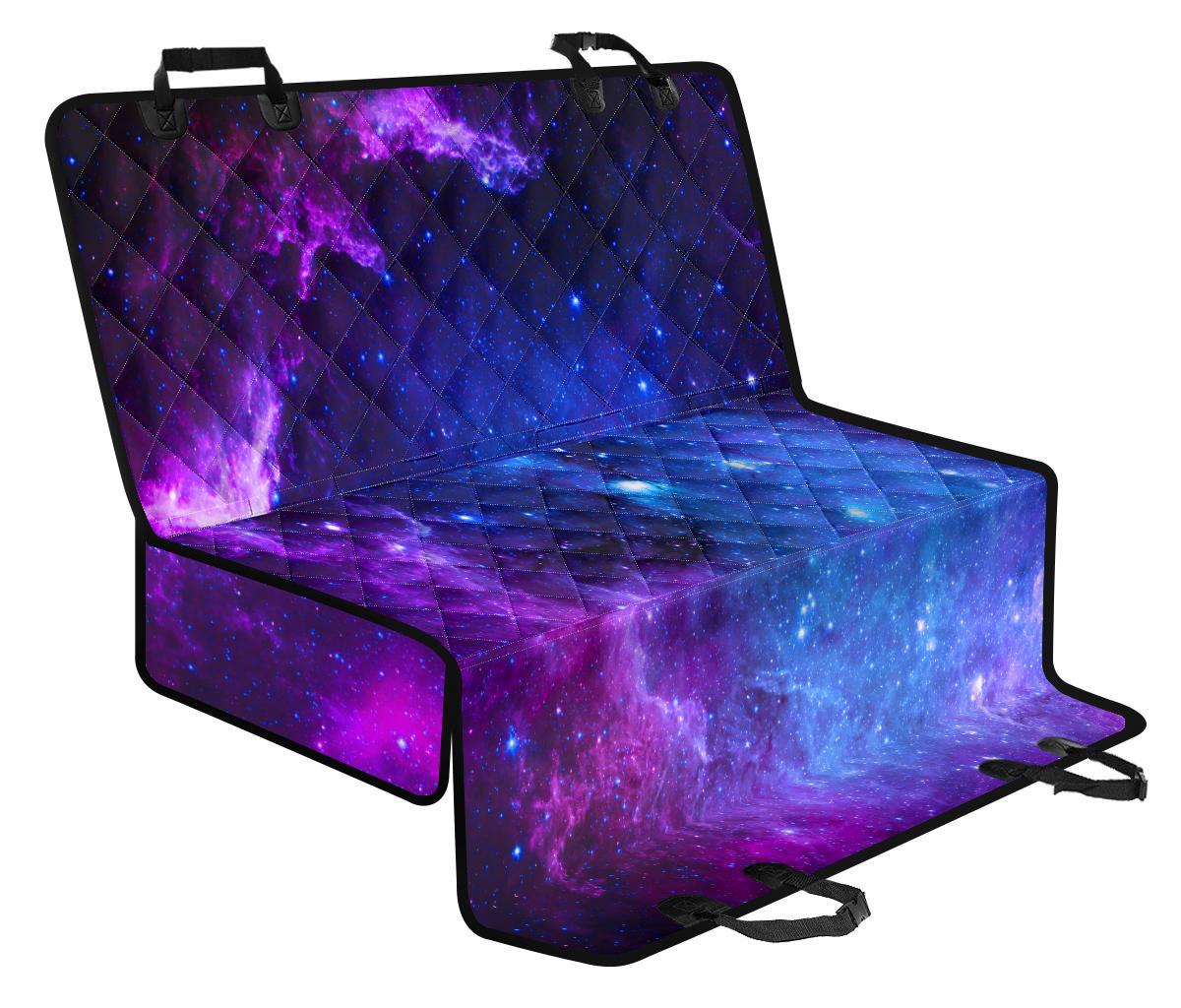 Purple Galaxy Space Blue Starfield Print Pet Car Back Seat Cover