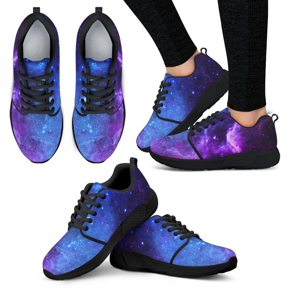 Purple Galaxy Space Blue Starfield Print Women's Athletic Shoes