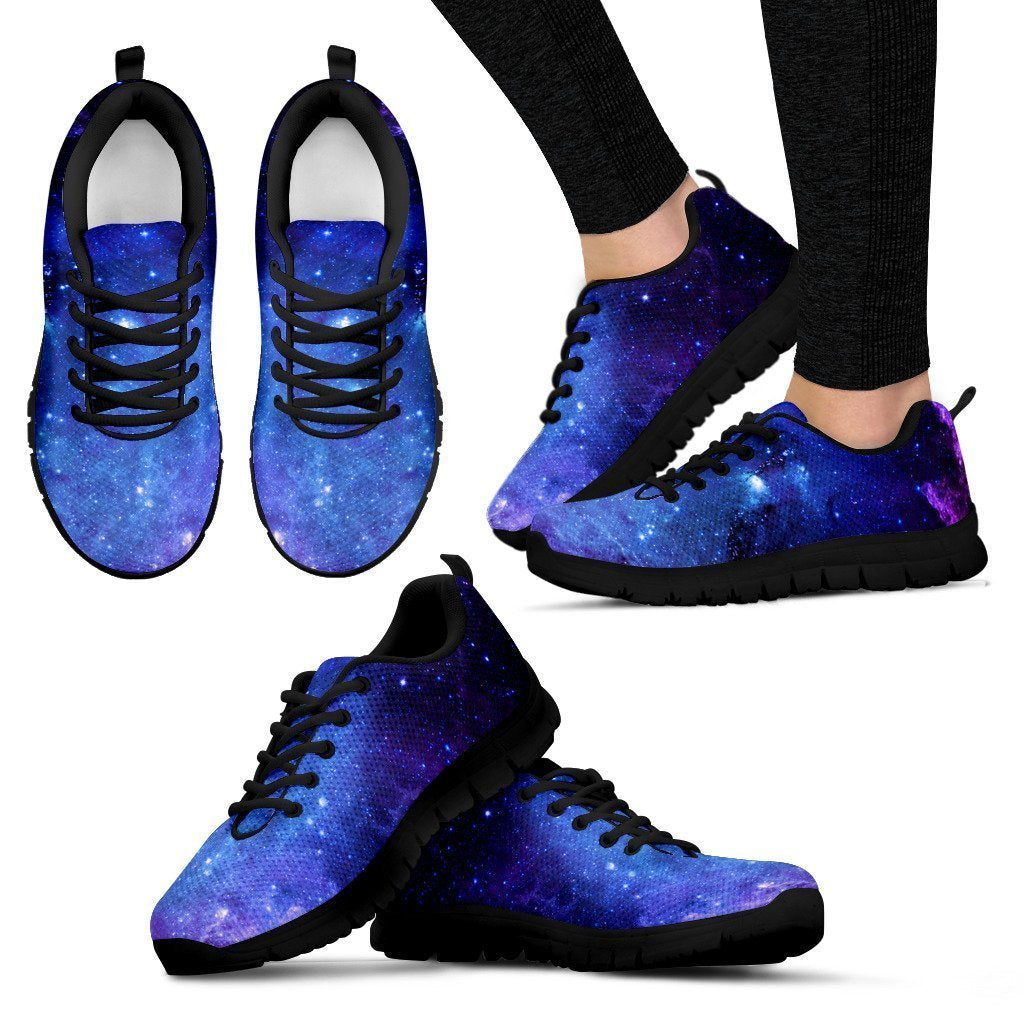 Purple Galaxy Space Blue Starfield Print Women's Sneakers