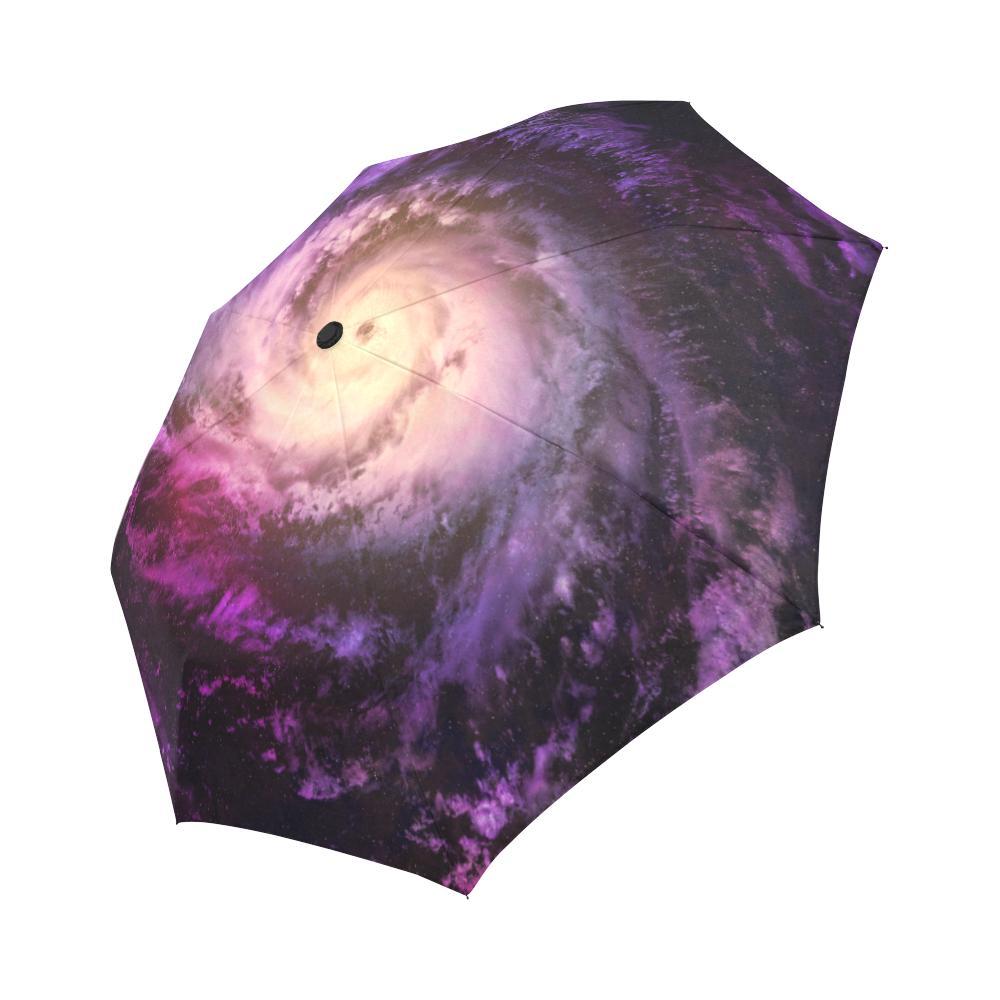 Purple Galaxy Space Spiral Cloud Print Automatic Foldable Umbrella