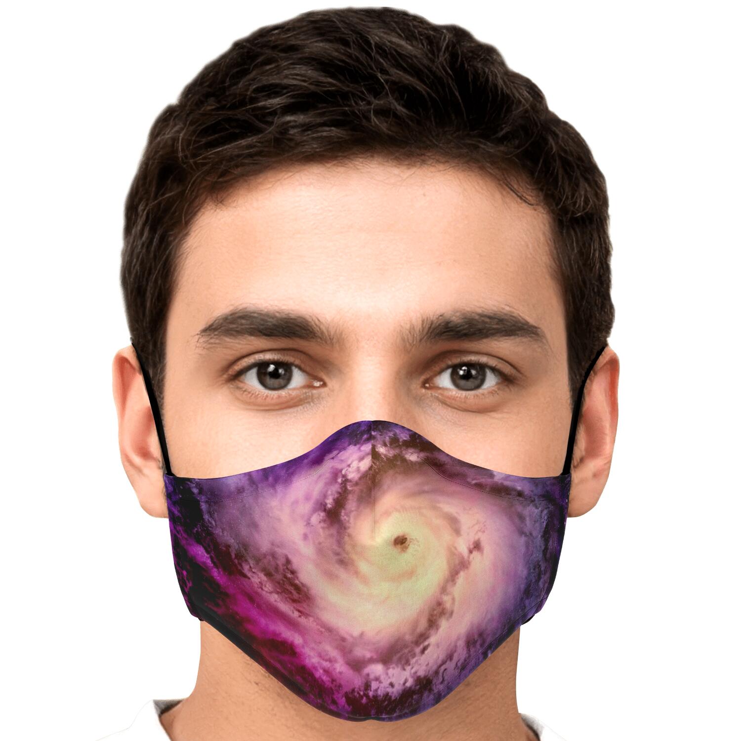 Purple Galaxy Space Spiral Cloud Print Face Mask