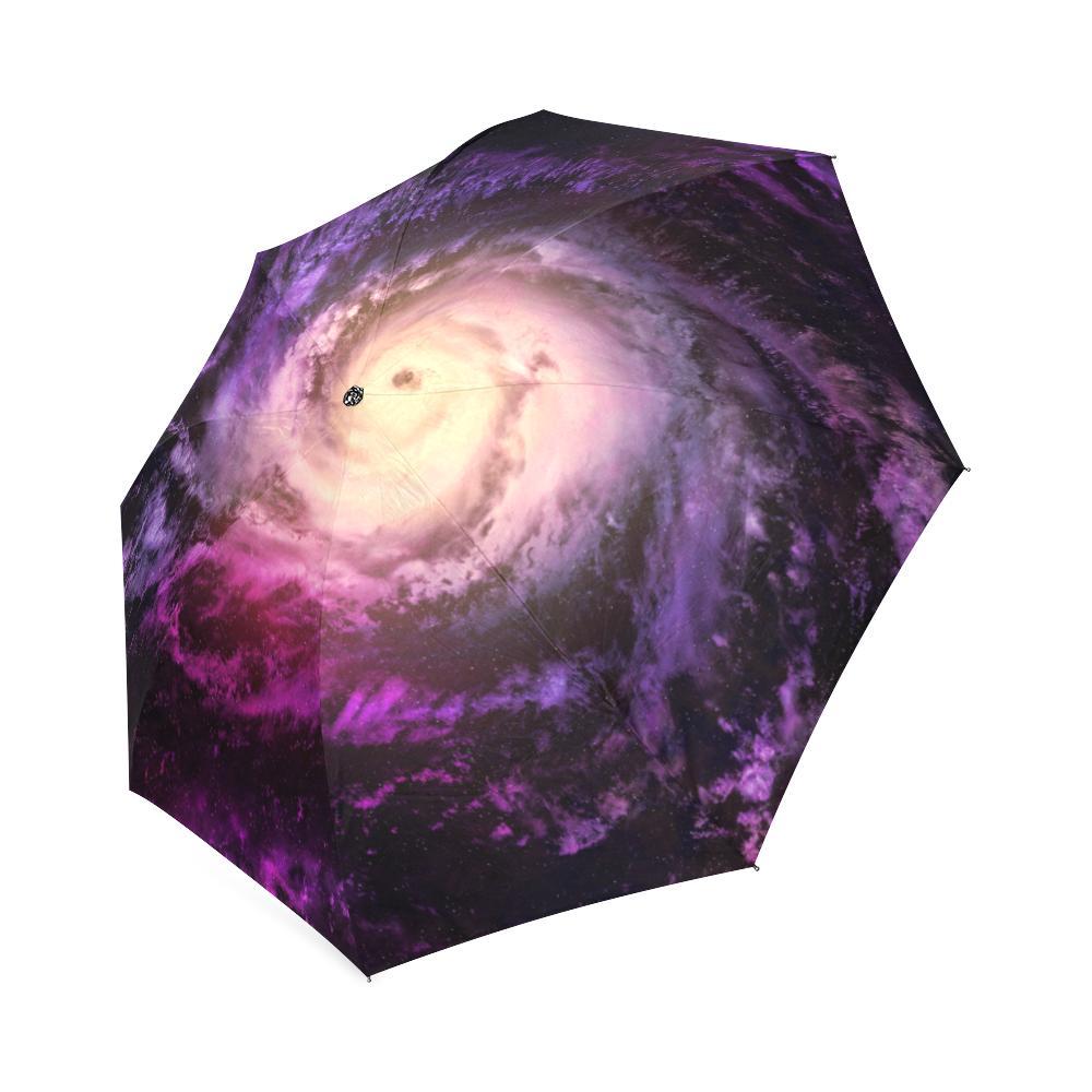 Purple Galaxy Space Spiral Cloud Print Foldable Umbrella