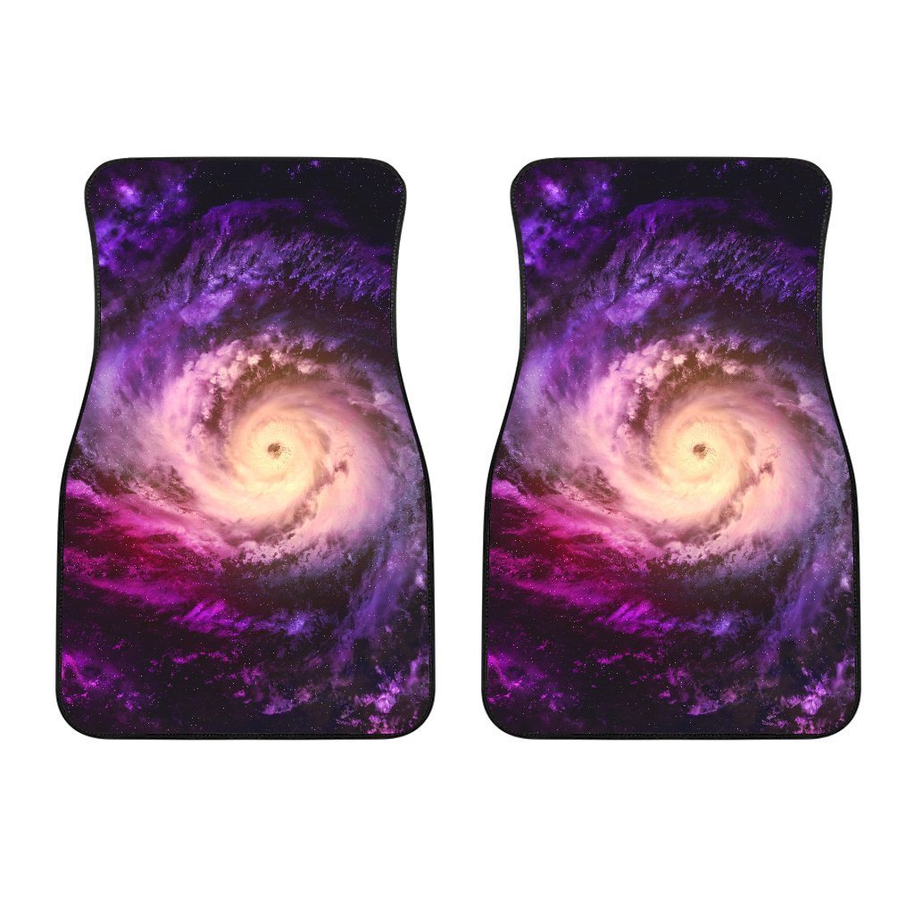 Purple Galaxy Space Spiral Cloud Print Front Car Floor Mats