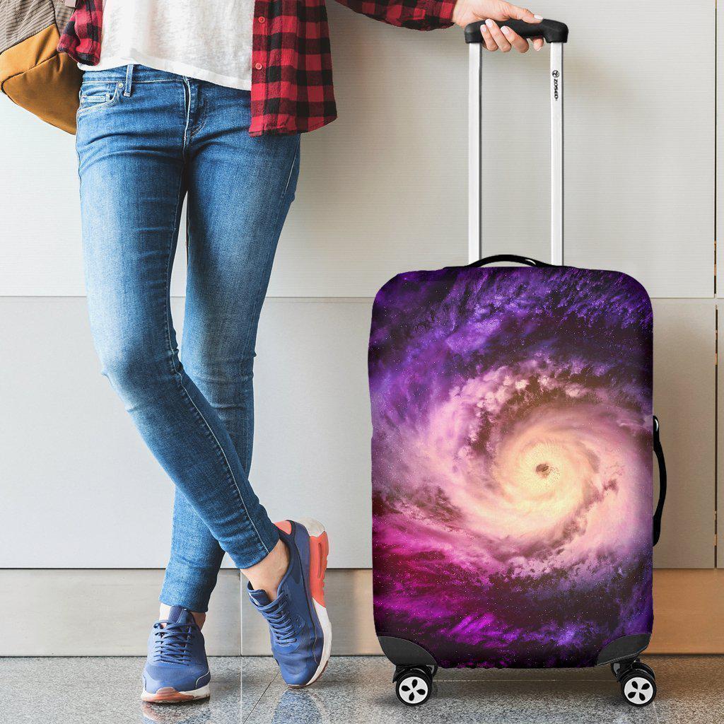 Purple Galaxy Space Spiral Cloud Print Luggage Cover